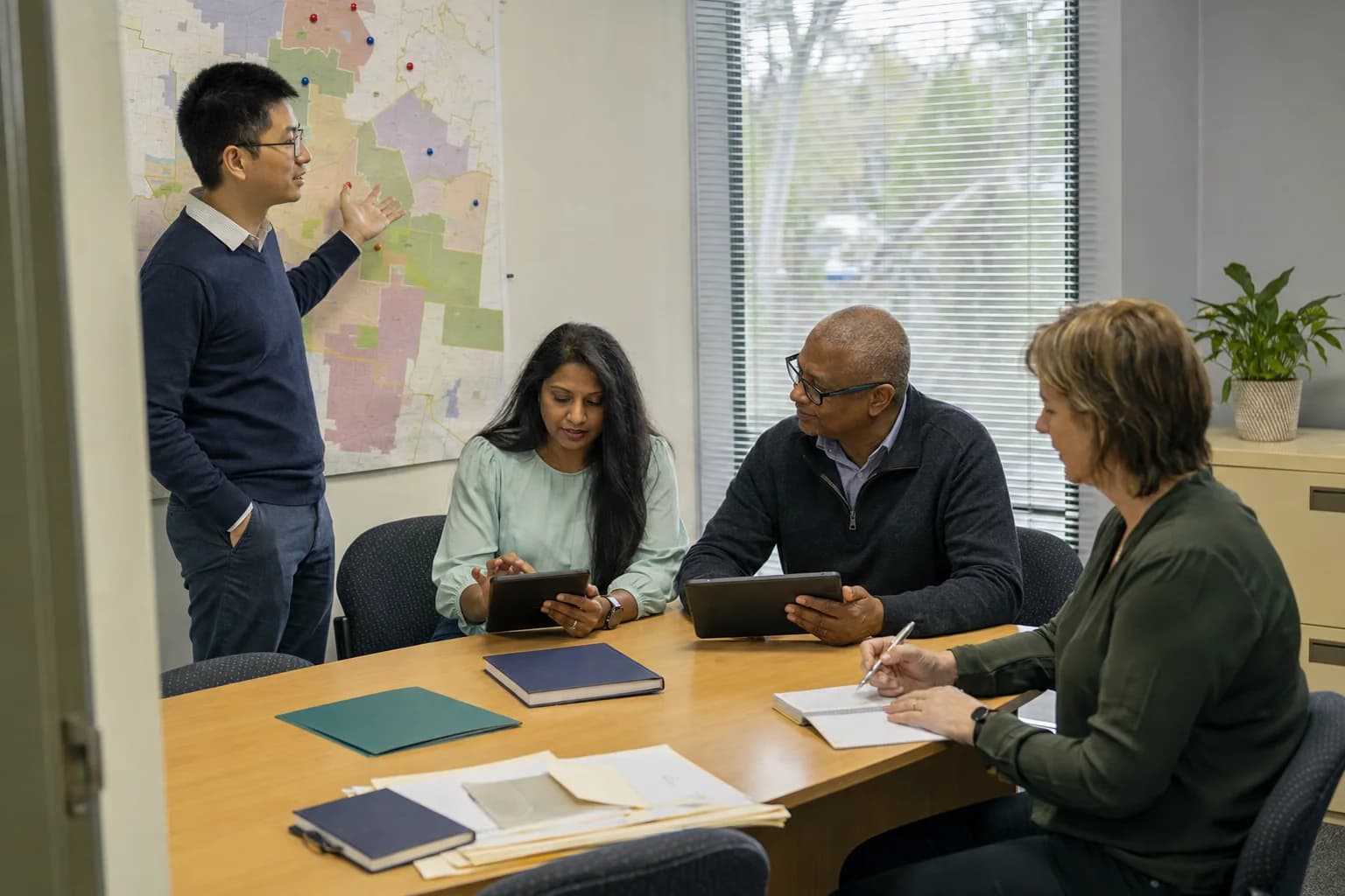 Property valuation professionals reviewing property information